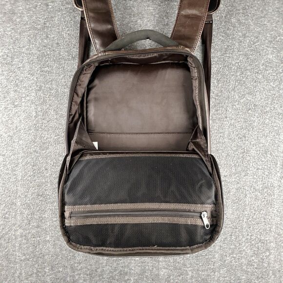 Renwick Genuine Leather RFID Laptop Backpack Brown Travel Business Bag 15” - Picture 3 of 8